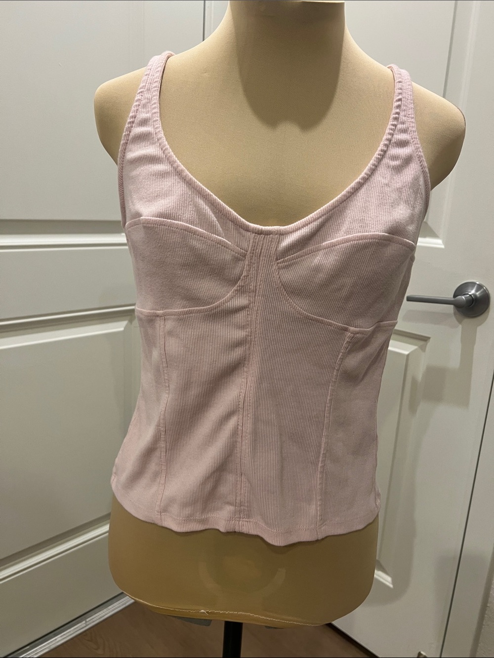 Universal Thread Light Pink Ribbed Bustier Tank